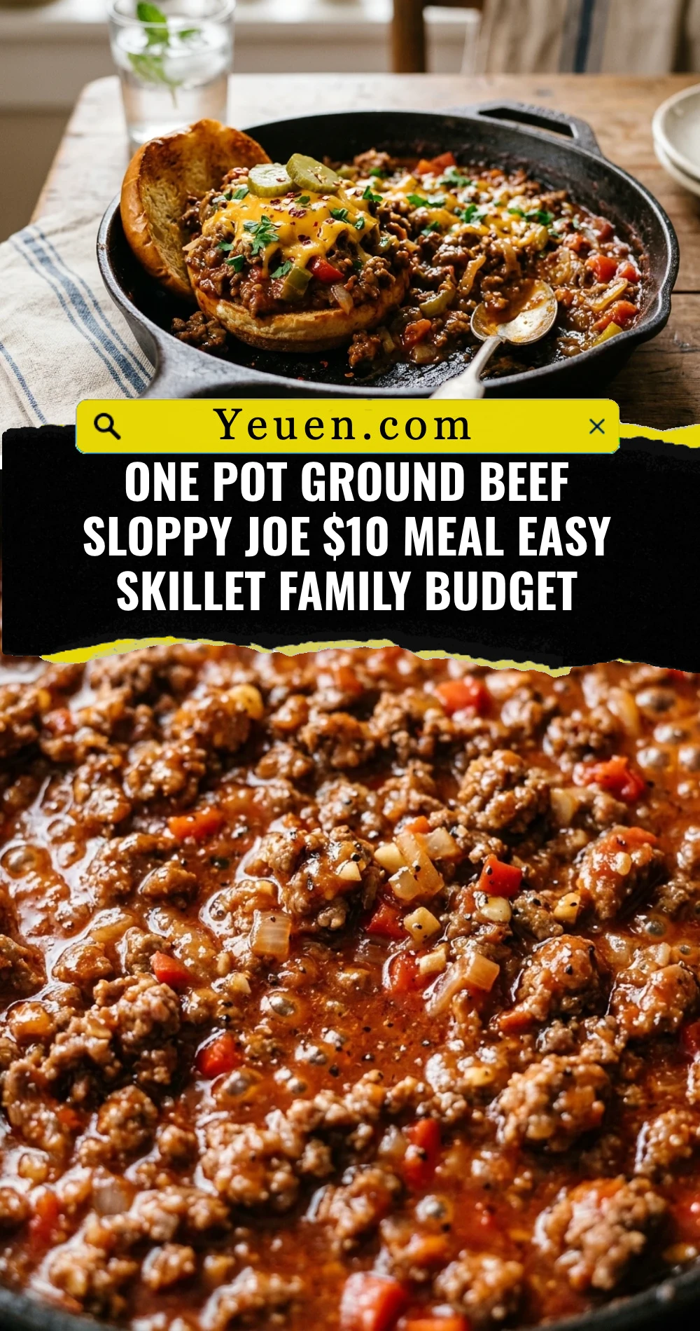 One Pot Ground Beef Sloppy Joe $10 Meal Easy Skillet Family Budget