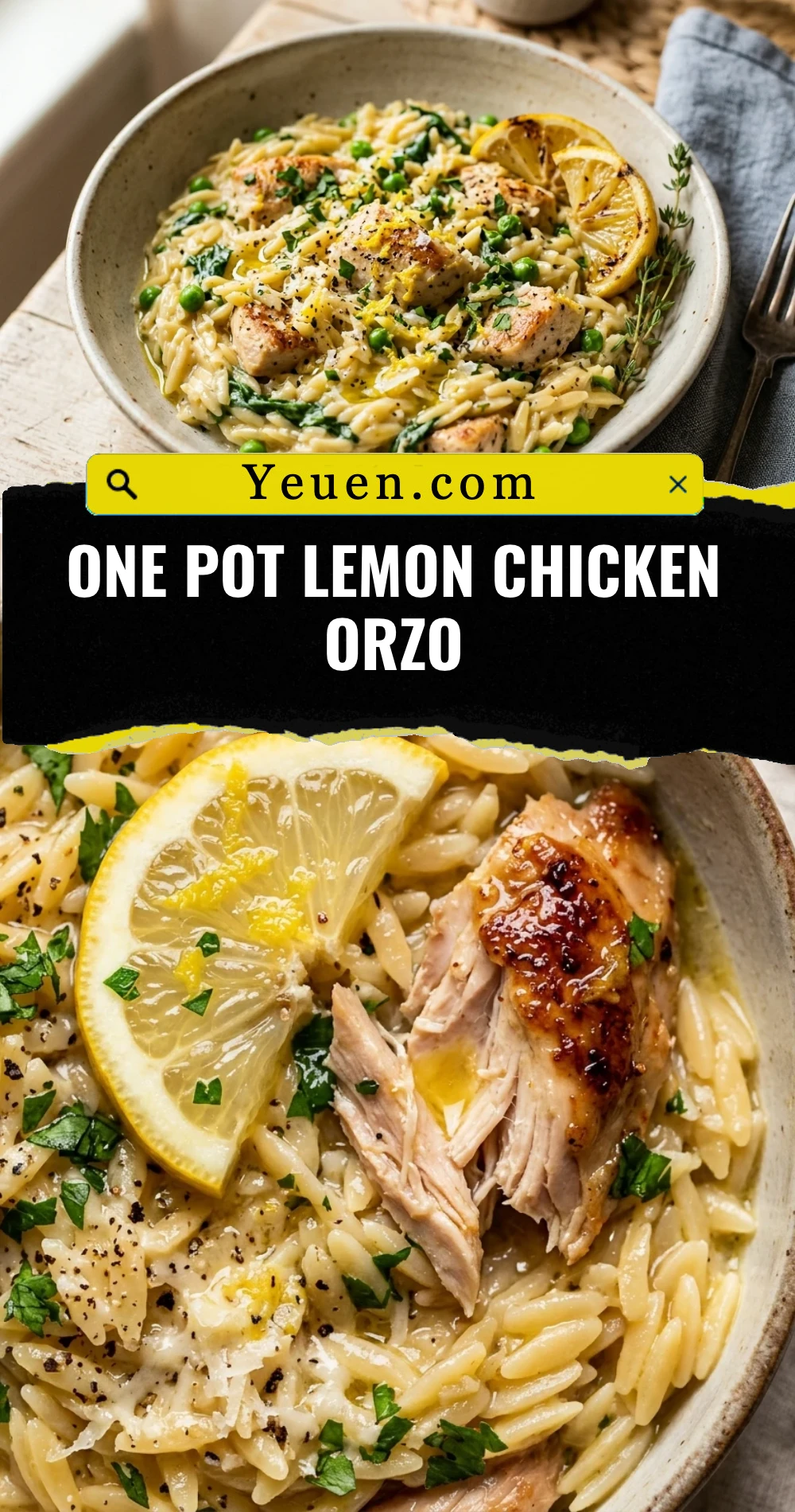 One Pot Lemon Chicken Orzo
