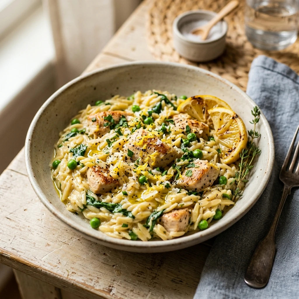 One Pot Lemon Chicken Orzo
