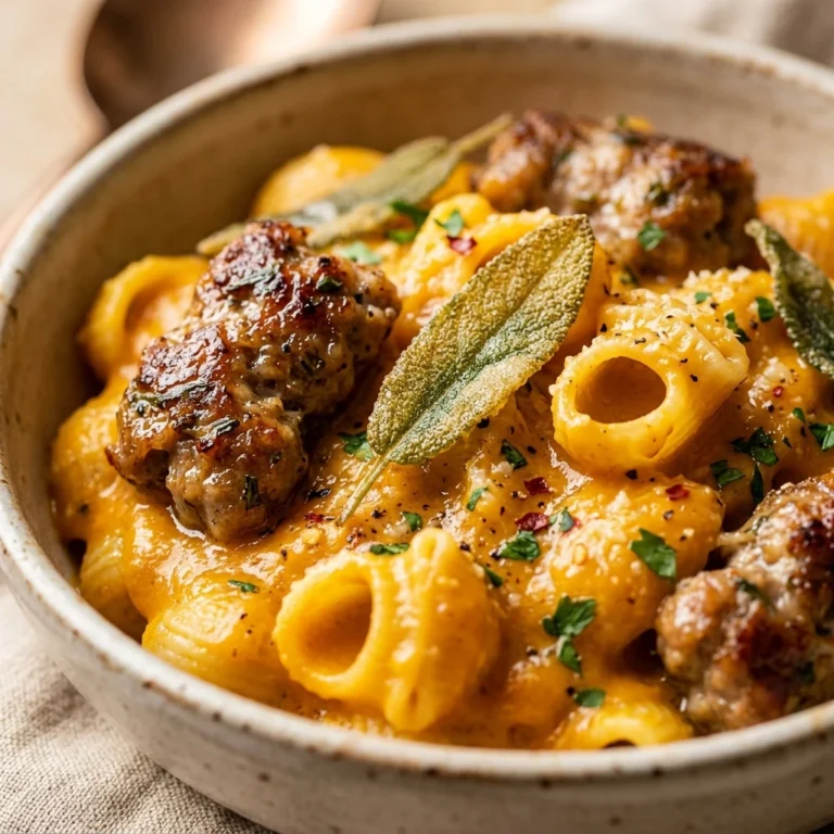One Pot Pumpkin Pasta With Sausage And Sage Fall Dinner Easy