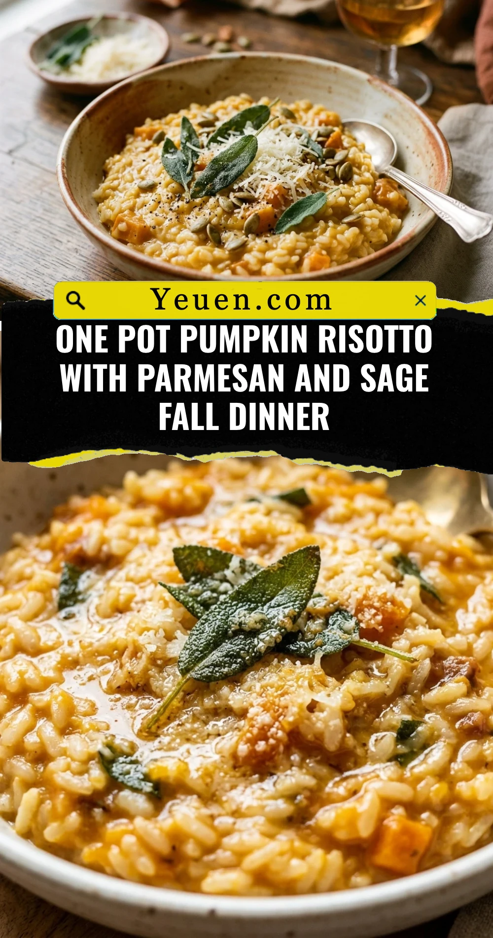 One Pot Pumpkin Risotto With Parmesan And Sage Fall Dinner