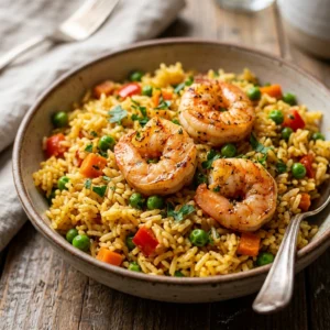 One Pot Shrimp Rice Dinner Easy Family Budget Fluffy
