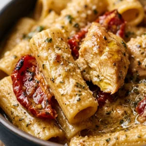 One-Pot Sun-Dried Tomato Chicken Pasta Creamy