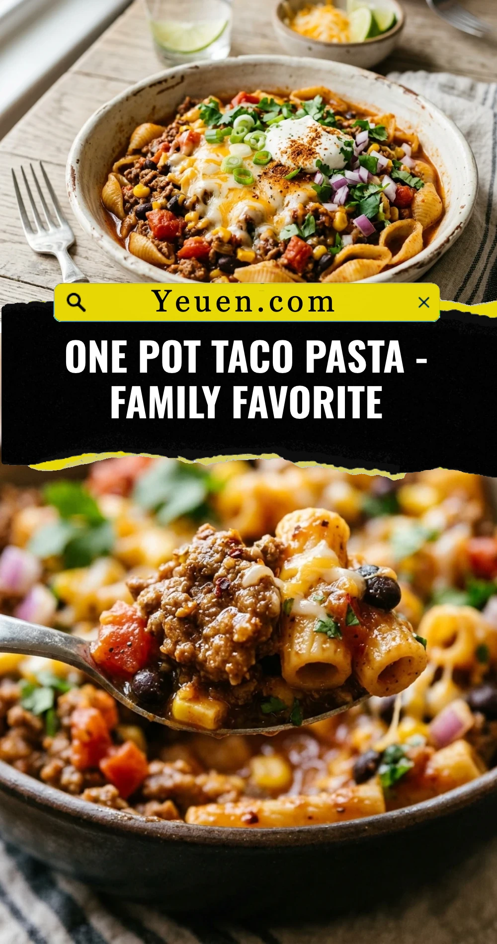 One Pot Taco Pasta - Family Favorite