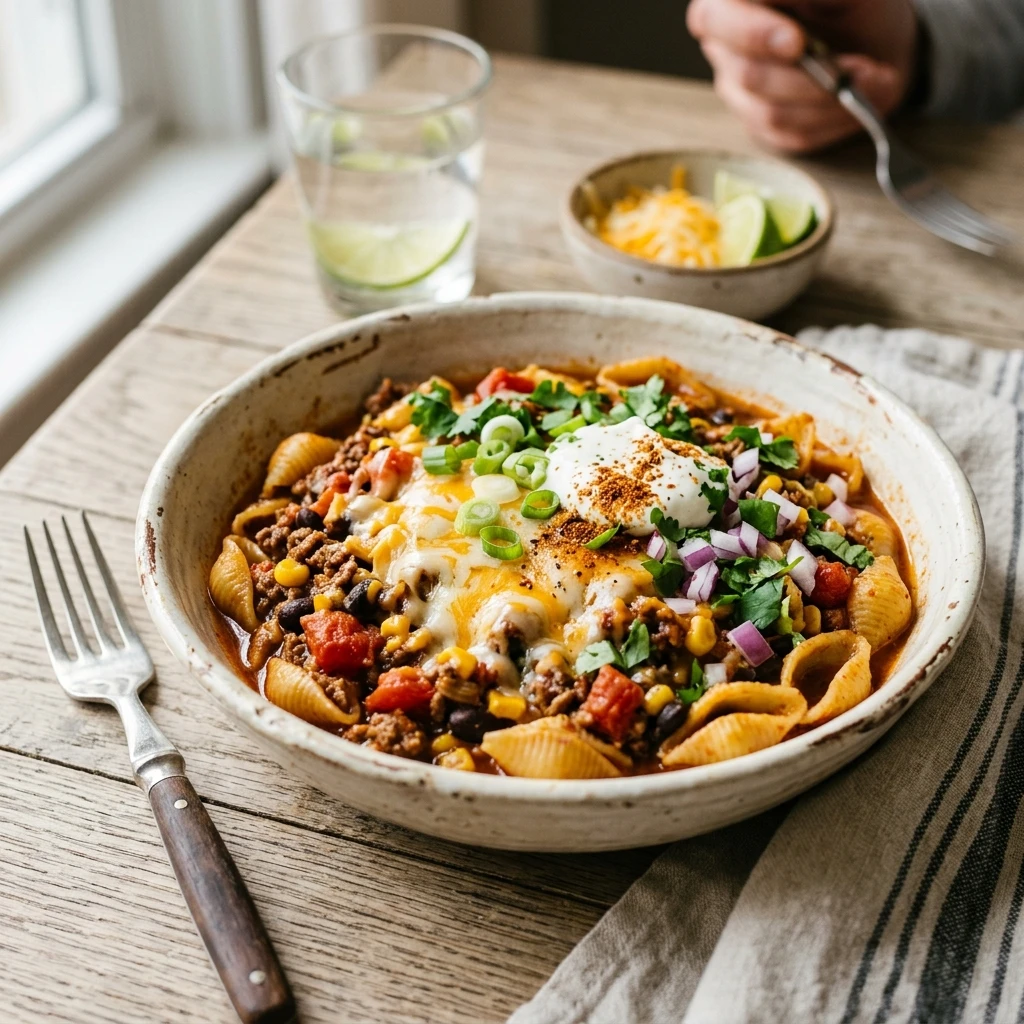 One Pot Taco Pasta - Family Favorite