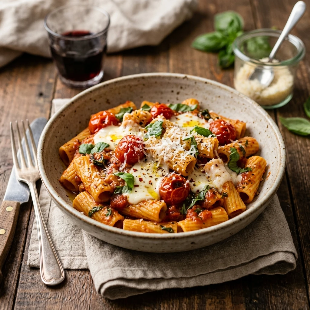 One-Pot Tomato Basil Pasta No Draining Needed