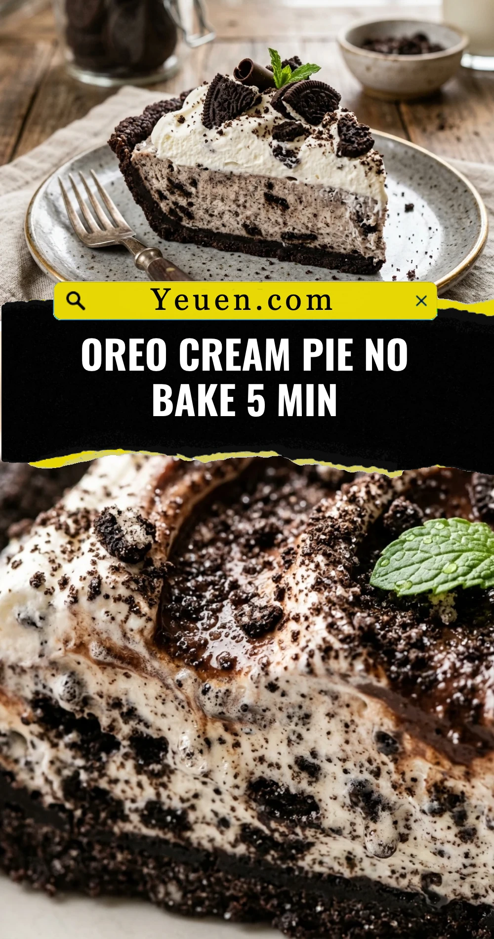 Oreo Cream Pie No Bake 5 Min