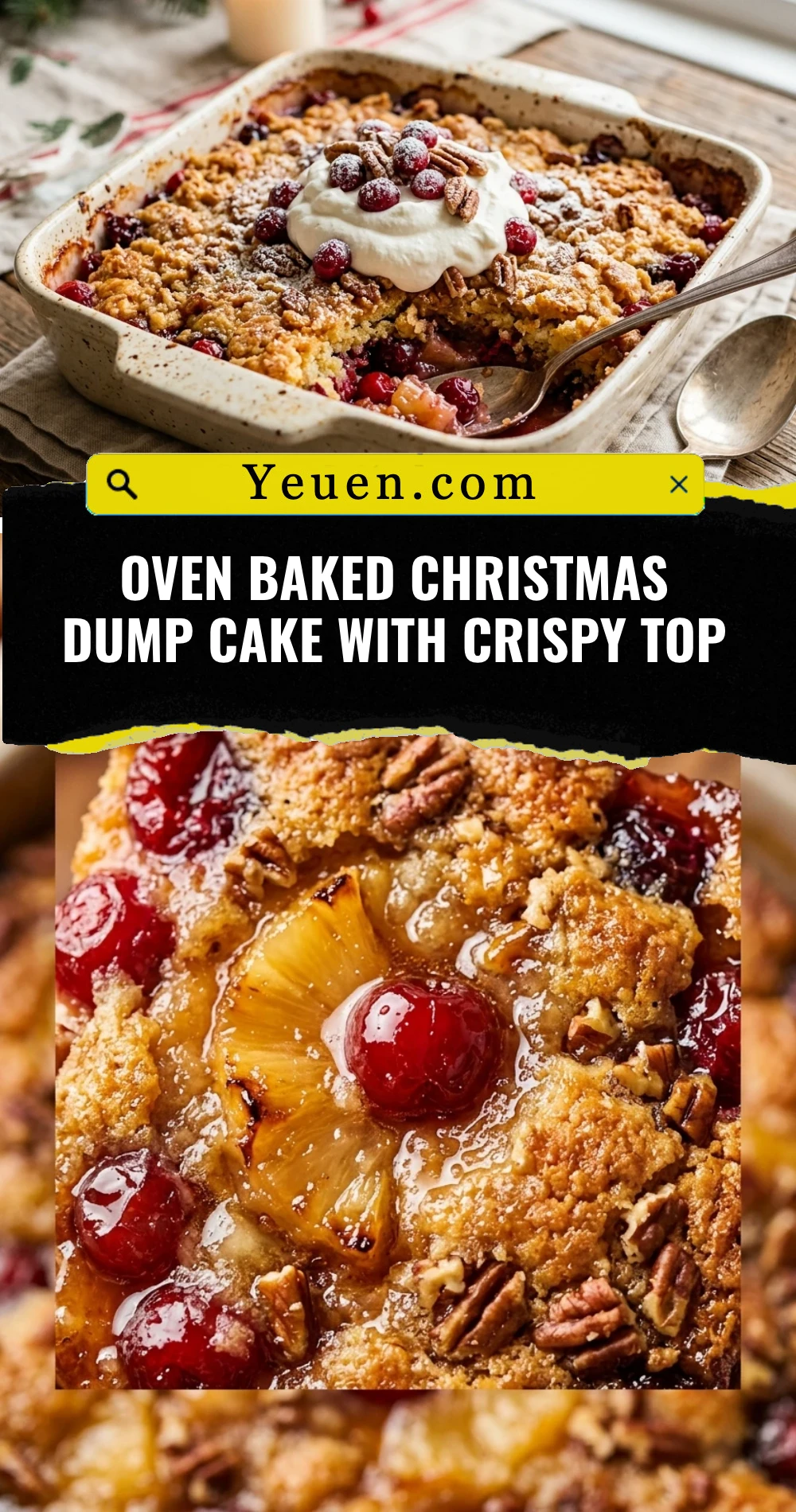 Oven Baked Christmas Dump Cake With Crispy Top