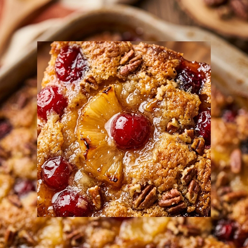 Oven Baked Christmas Dump Cake With Crispy Top