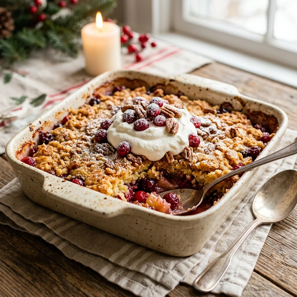Oven Baked Christmas Dump Cake With Crispy Top