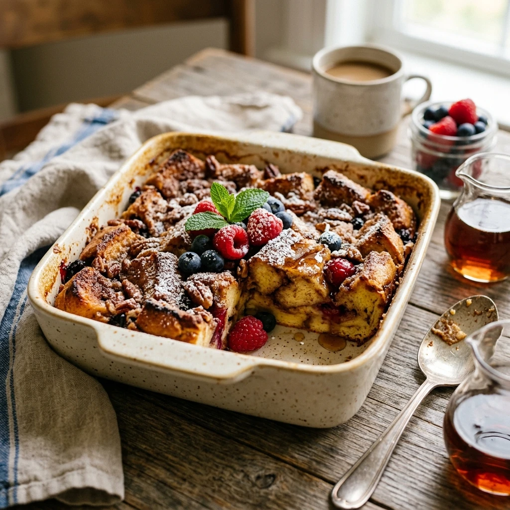 Overnight French Toast Casserole With Cinnamon Make Ahead