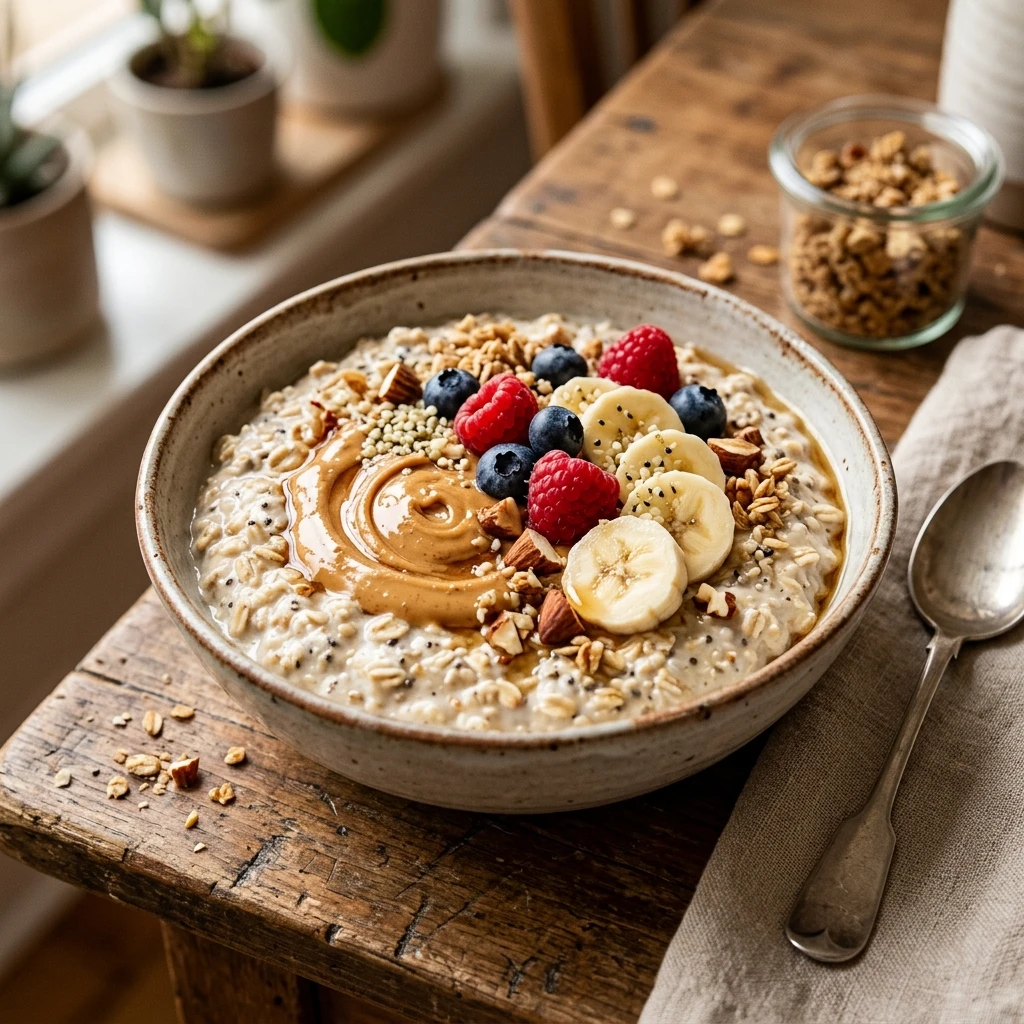 Overnight Oats Peanut Butter High Protein Easy Breakfast Bowl Meal Prep