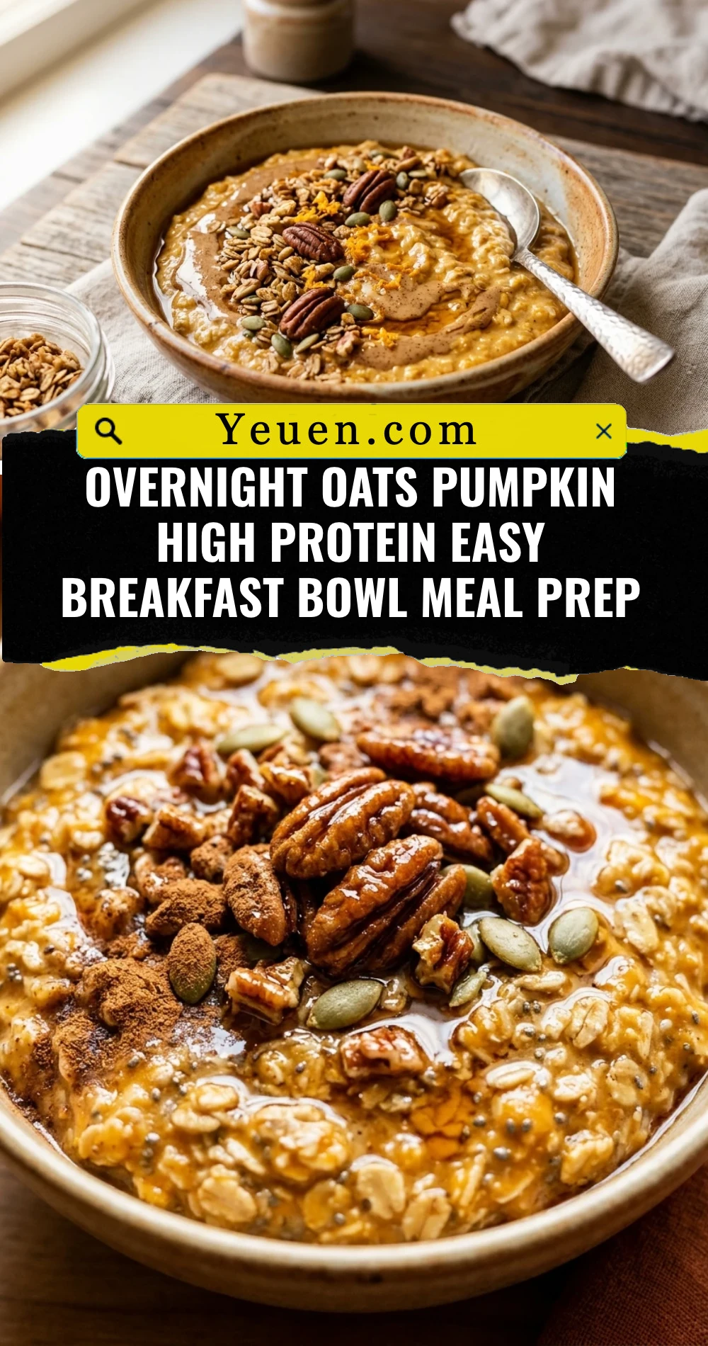 Overnight Oats Pumpkin High Protein Easy Breakfast Bowl Meal Prep