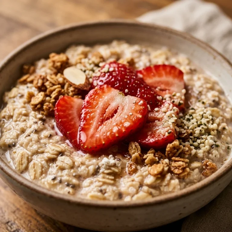 Overnight Oats Strawberry High Protein Easy Breakfast Bowl Meal Prep