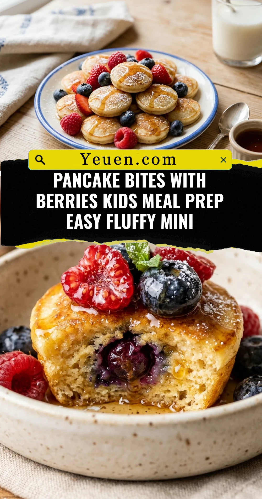 Pancake Bites With Berries Kids Meal Prep Easy Fluffy Mini