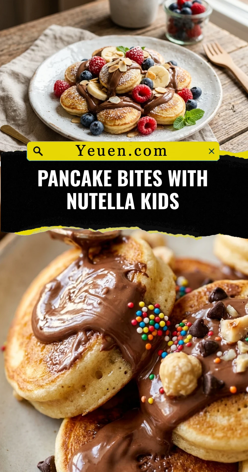 Pancake Bites With Nutella Kids