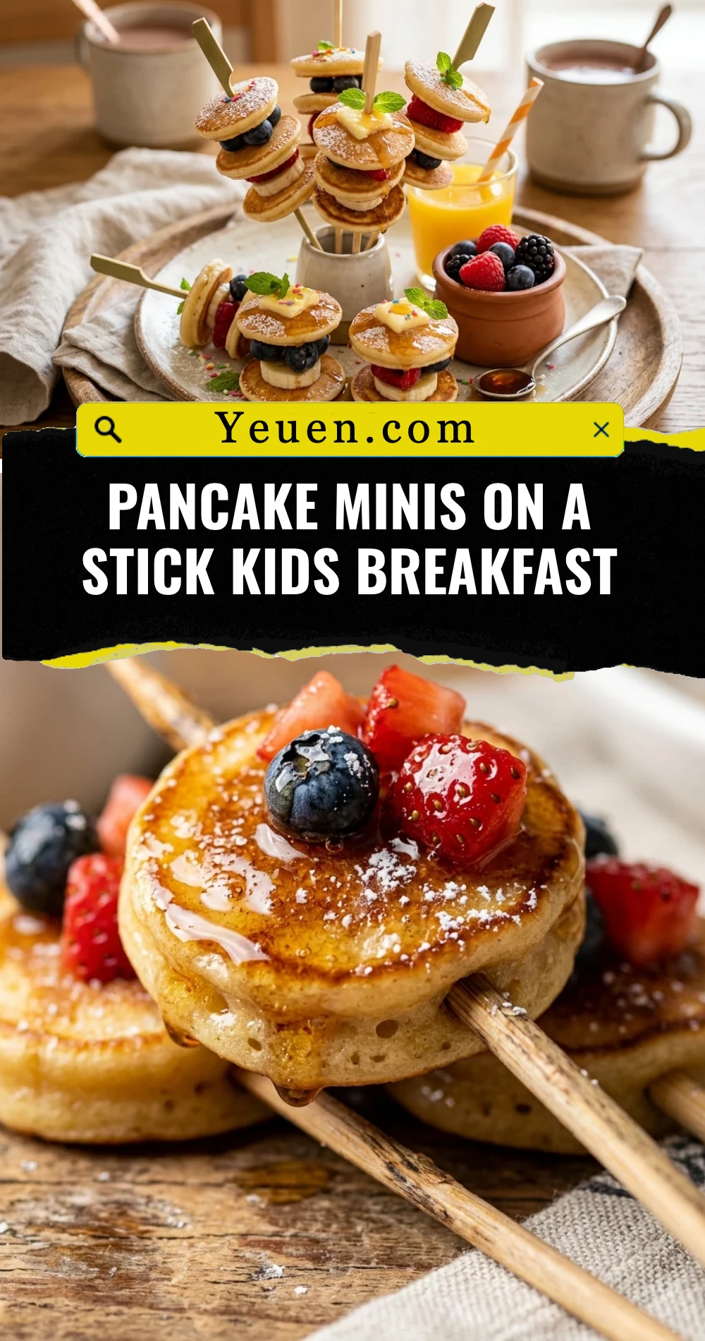 Pancake Minis On A Stick Kids Breakfast