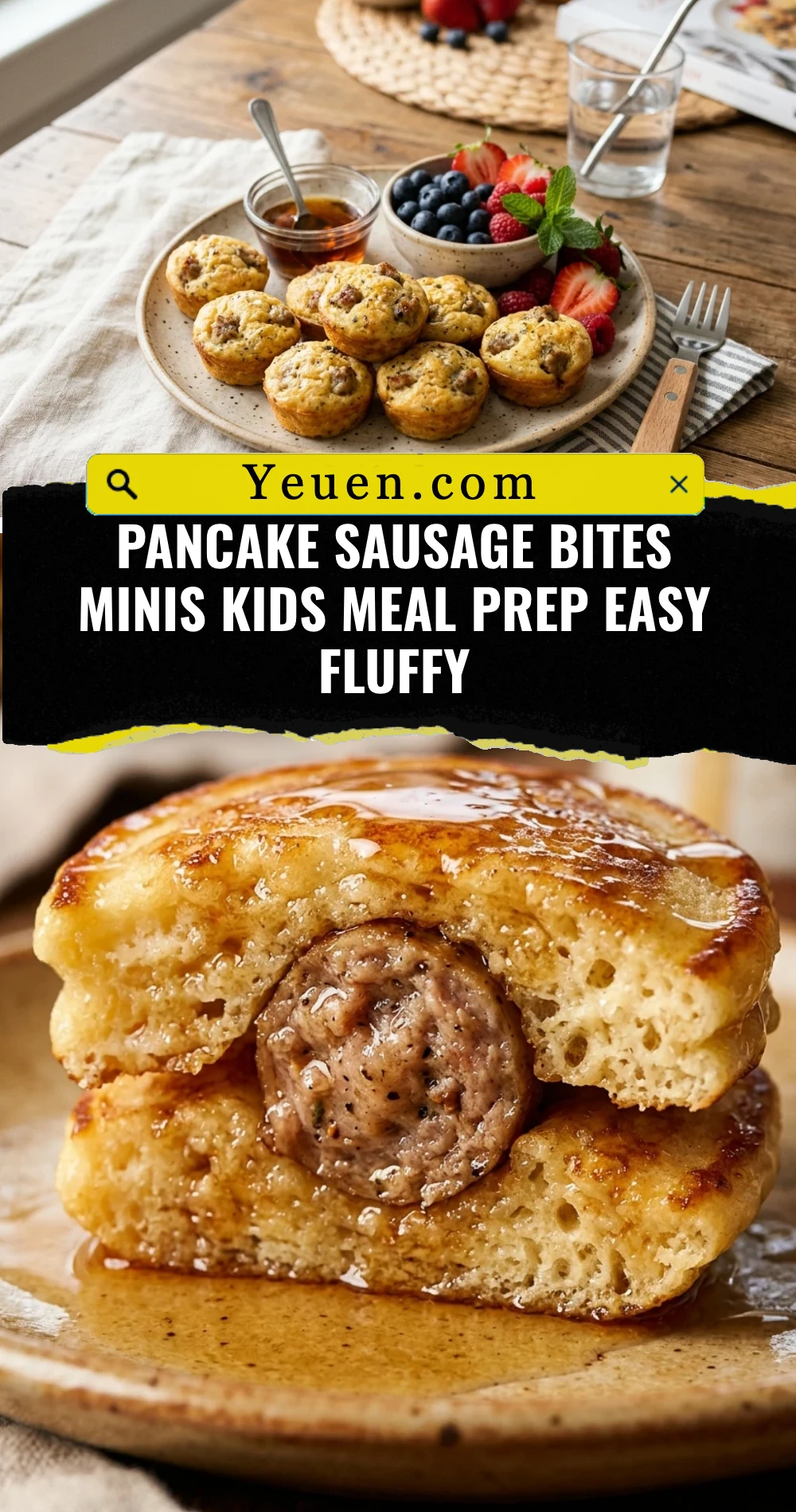 Pancake Sausage Bites Minis Kids Meal Prep Easy Fluffy
