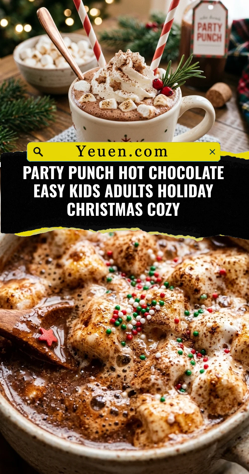 Party Punch Hot Chocolate Easy Kids Adults Holiday Christmas Cozy