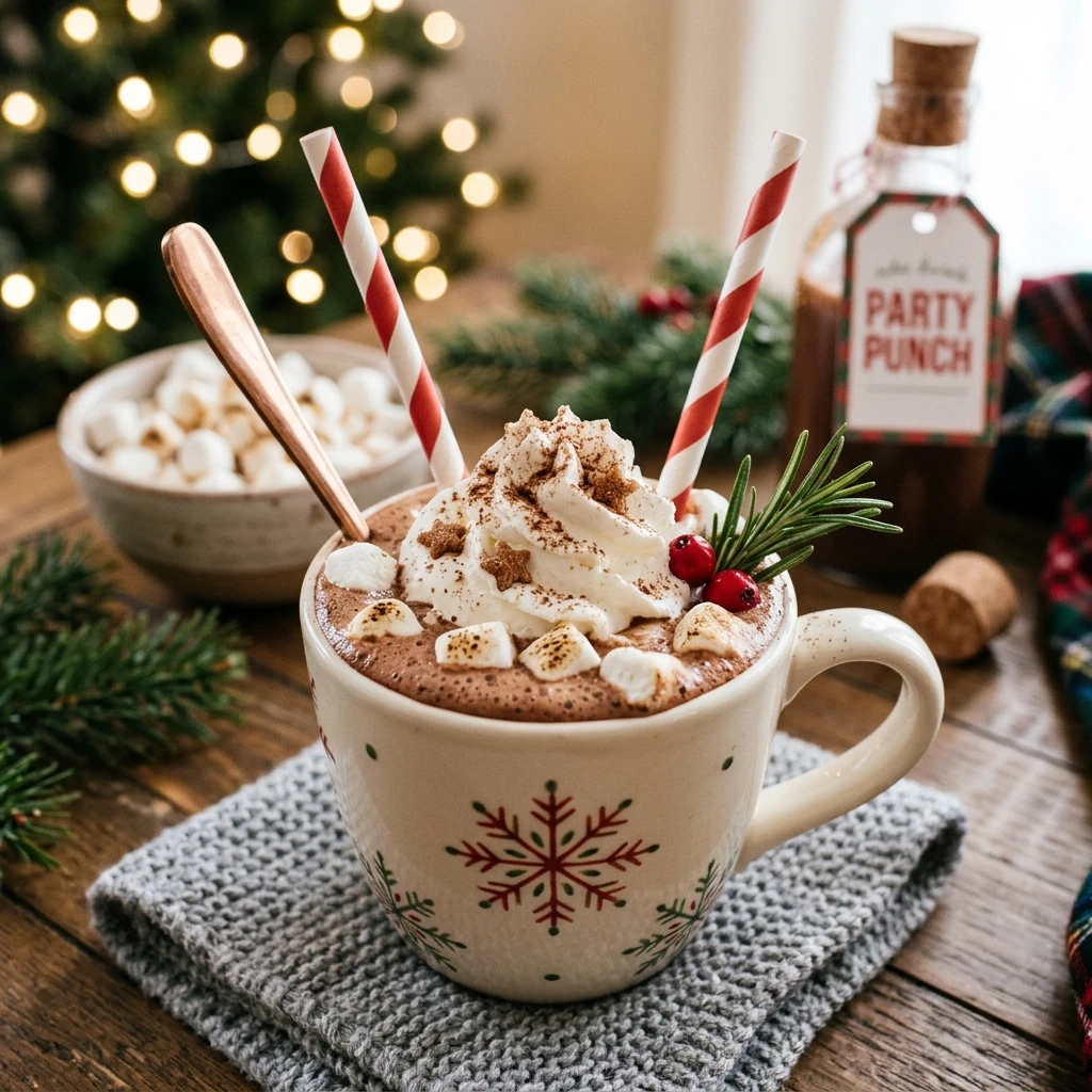 Party Punch Hot Chocolate Easy Kids Adults Holiday Christmas Cozy