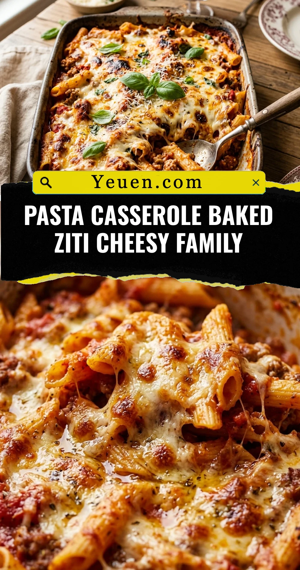 Pasta Casserole Baked Ziti Cheesy Family