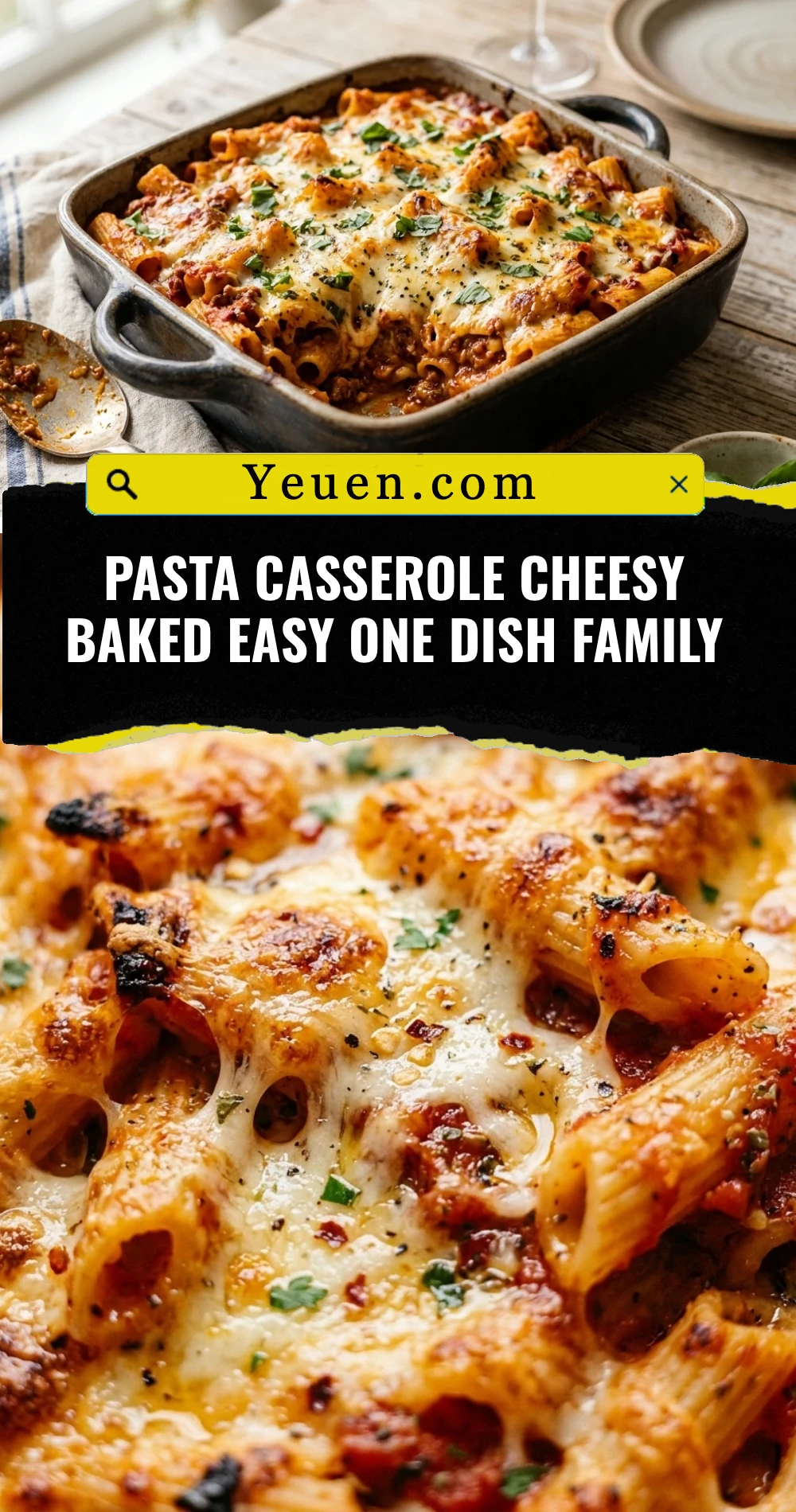 Pasta Casserole Cheesy Baked Easy One Dish Family