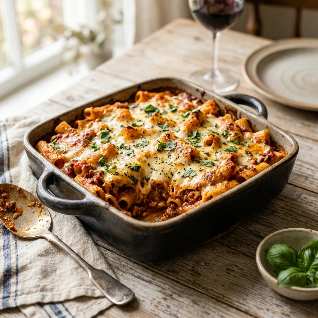 Pasta Casserole Cheesy Baked Easy One Dish Family
