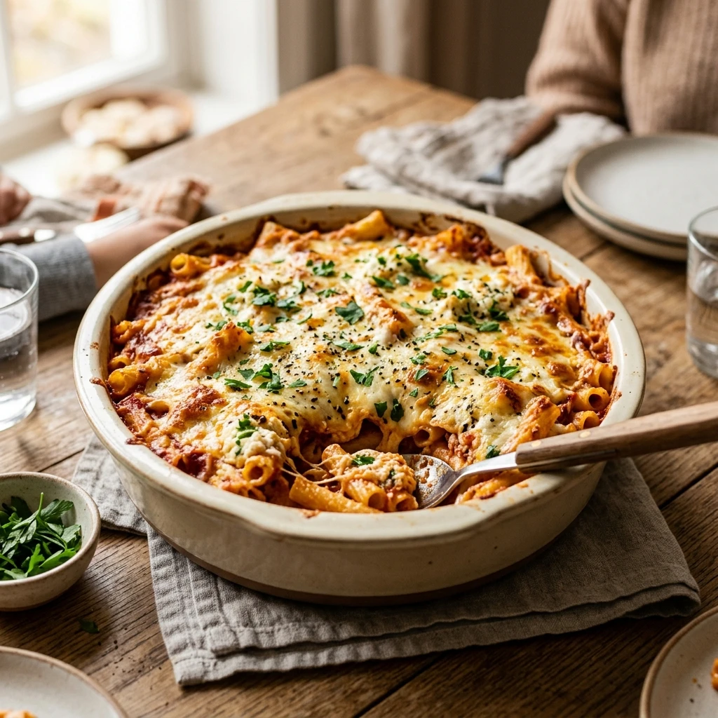 Pasta Casserole Cheesy Baked Ziti Family Feeds 12