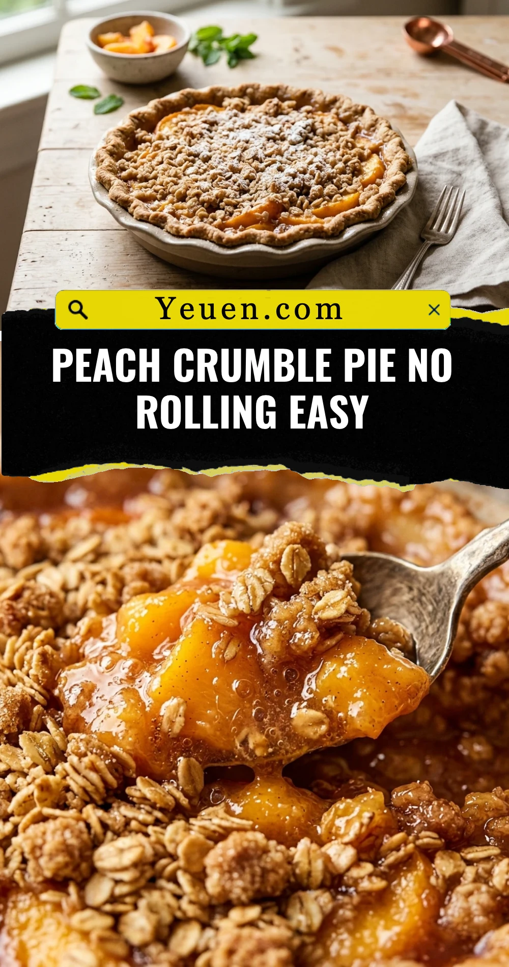 Peach Crumble Pie No Rolling Easy