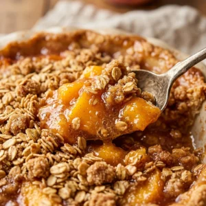 Peach Crumble Pie No Rolling Easy