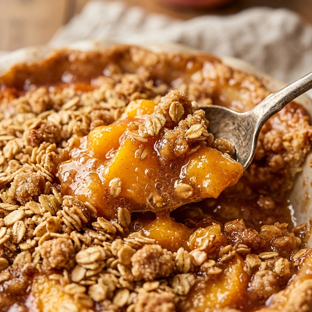 Peach Crumble Pie No Rolling Easy
