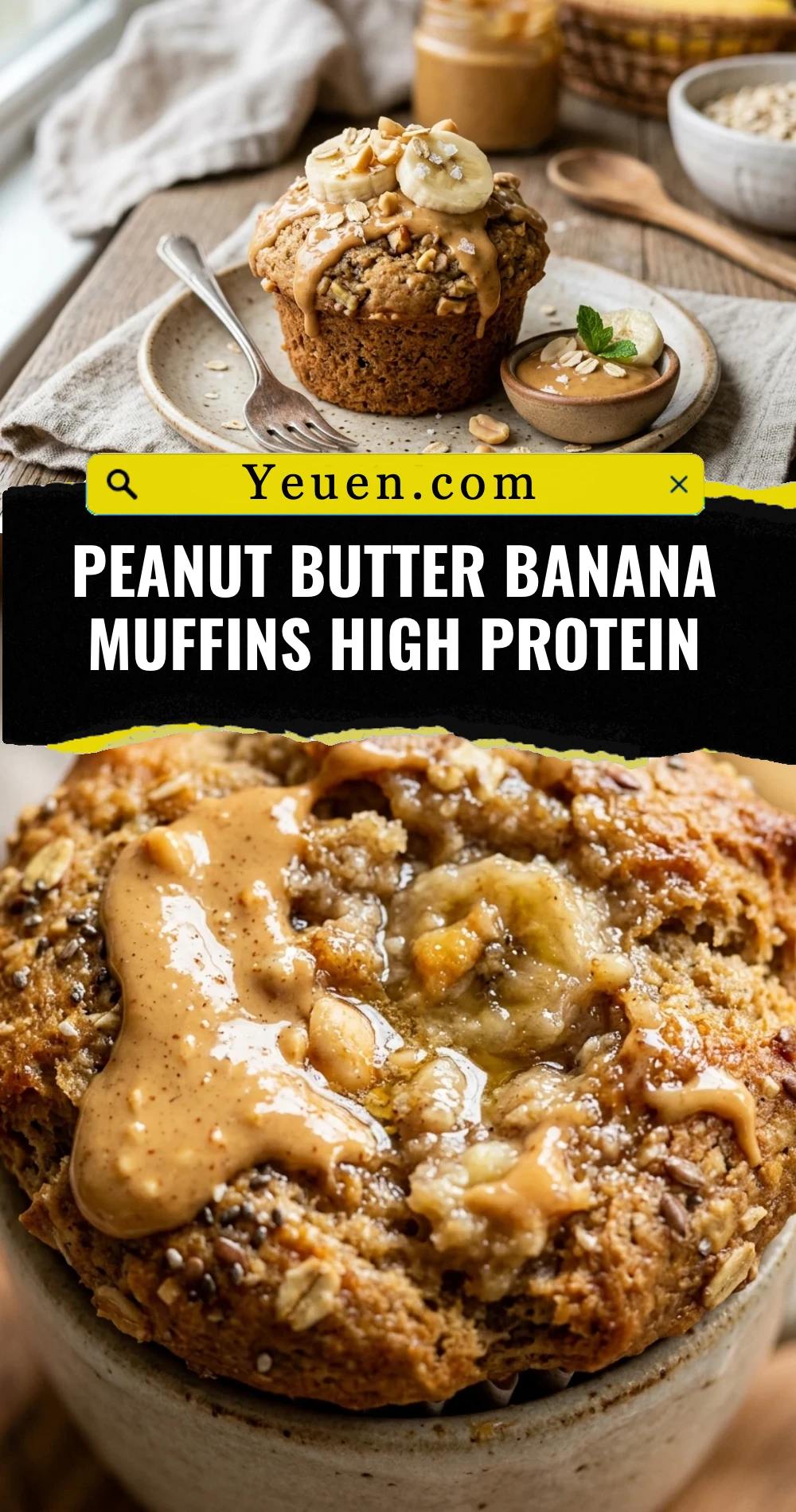 Peanut Butter Banana Muffins High Protein