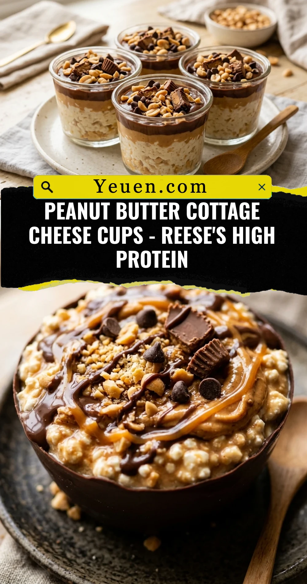 Peanut Butter Cottage Cheese Cups - Reese's High Protein