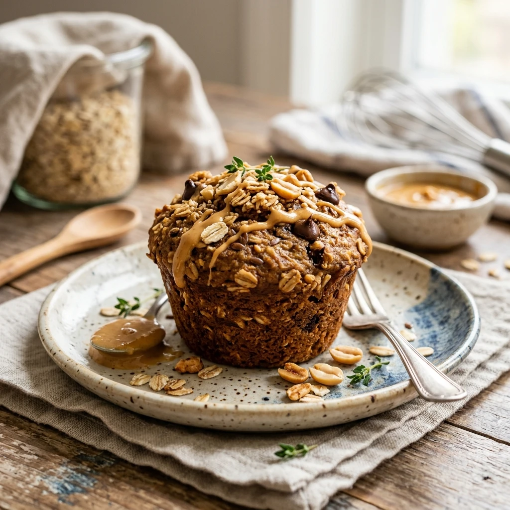 Peanut Butter Oat Muffins - High Protein
