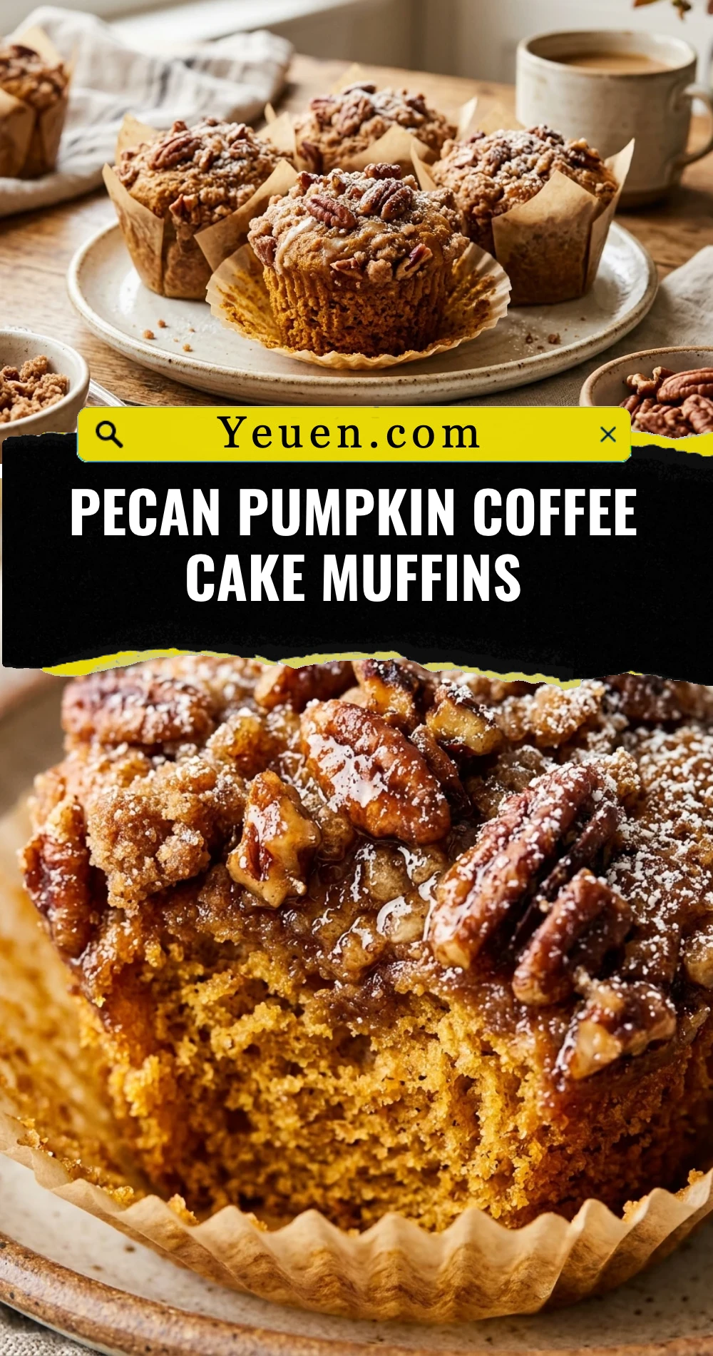 Pecan Pumpkin Coffee Cake Muffins