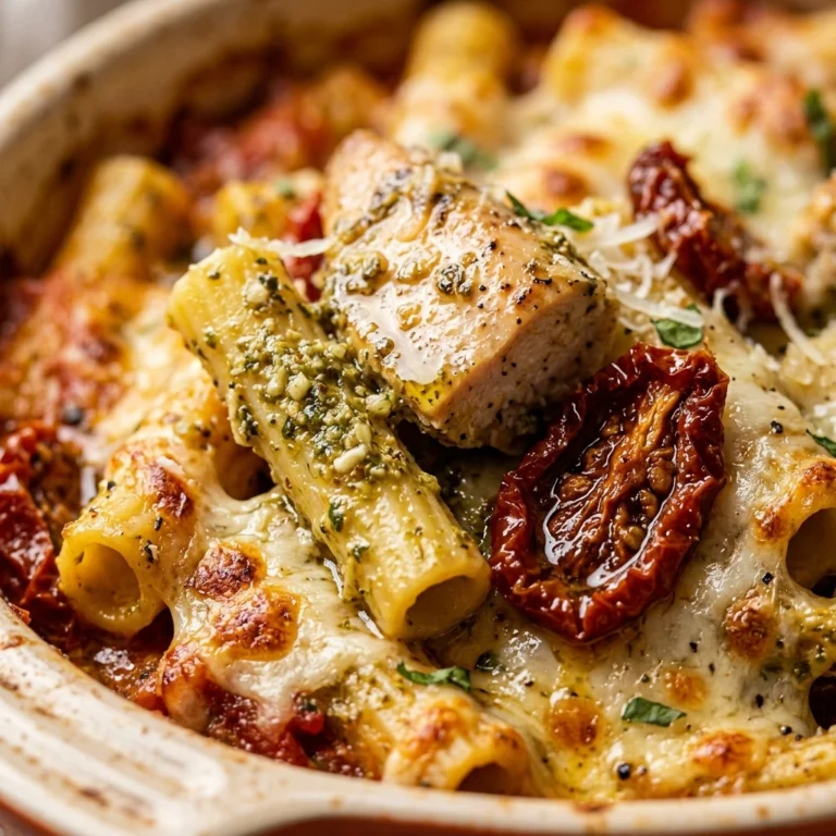 Pesto Chicken And Sun Dried Tomato Baked Ziti