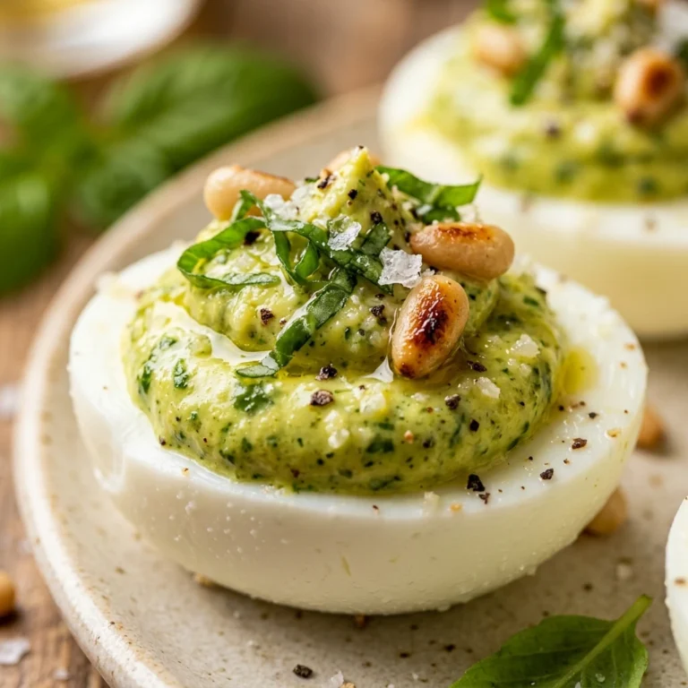 Pesto Deviled Eggs 3 Ingredients