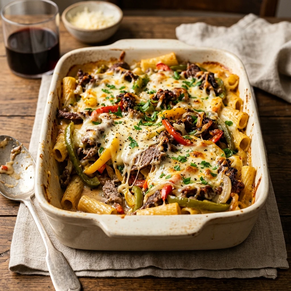 Philly Cheesesteak Casserole Easy Beef Cheesy Family One Dish
