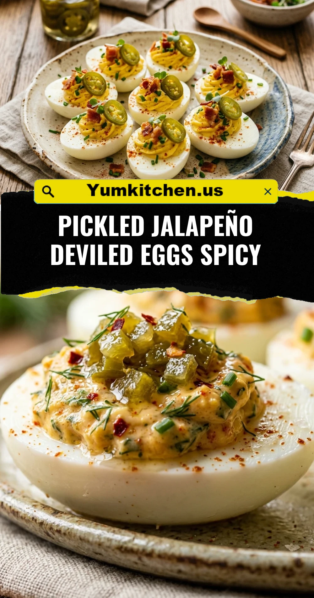 Pickled Jalapeño Deviled Eggs Spicy