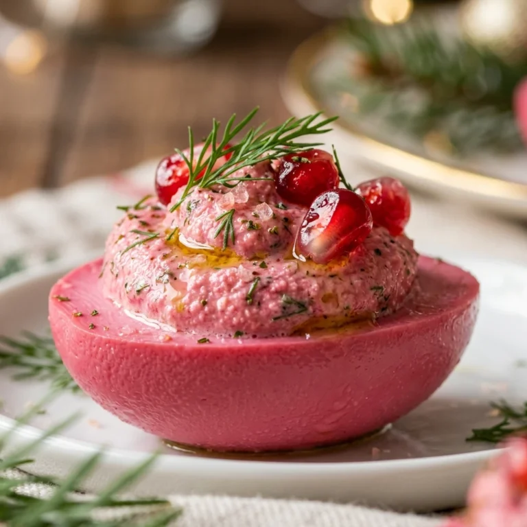 Pink Beet Deviled Eggs Christmas Color