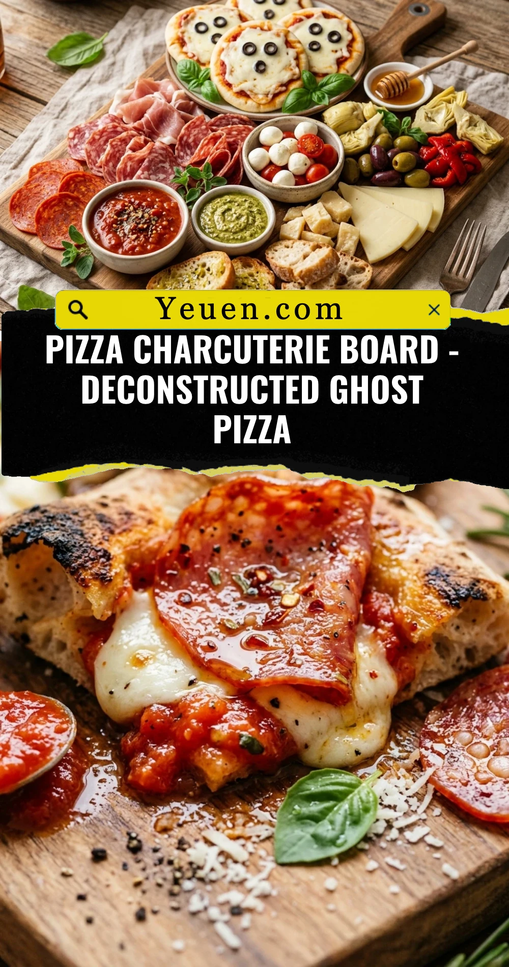 Pizza Charcuterie Board - Deconstructed Ghost Pizza