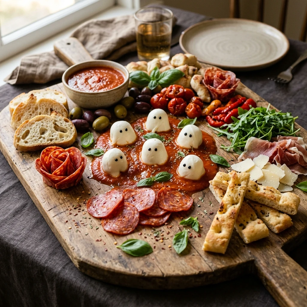 Pizza Charcuterie Board - Deconstructed Ghost Pizza