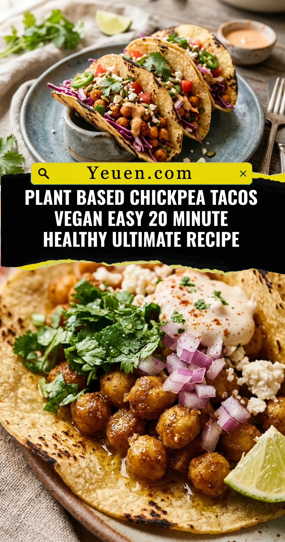 Plant Based Chickpea Tacos Vegan Easy 20 Minute Healthy Ultimate Recipe