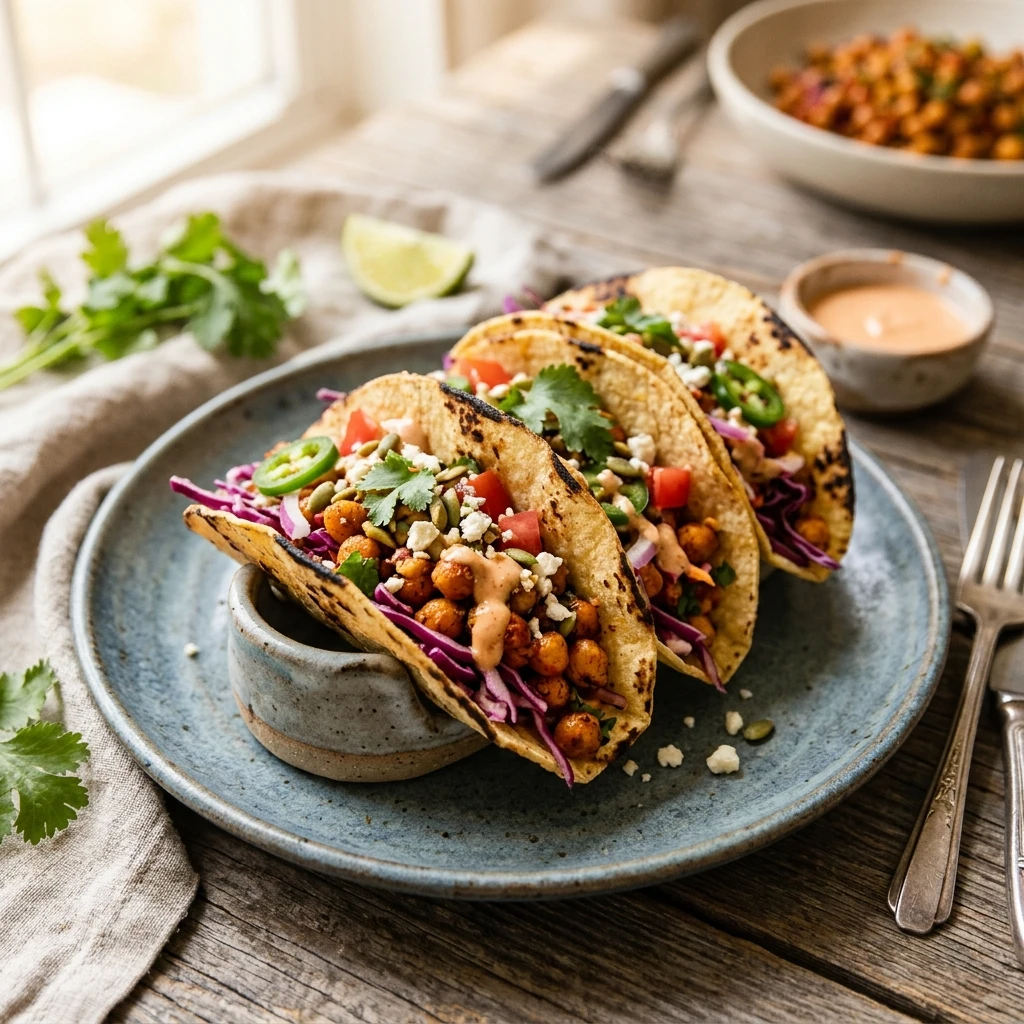 Plant Based Chickpea Tacos Vegan Easy 20 Minute Healthy Ultimate Recipe