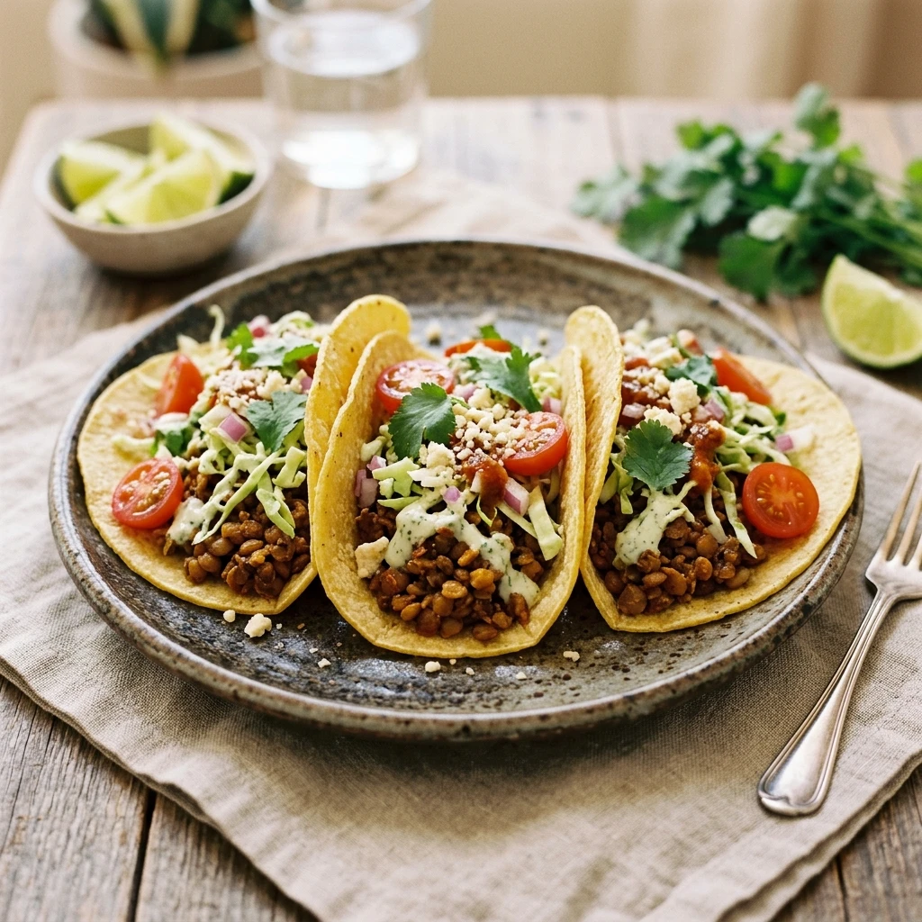 Plant Based Lentil Tacos Vegan Easy 20 Minute Healthy Ultimate Recipe