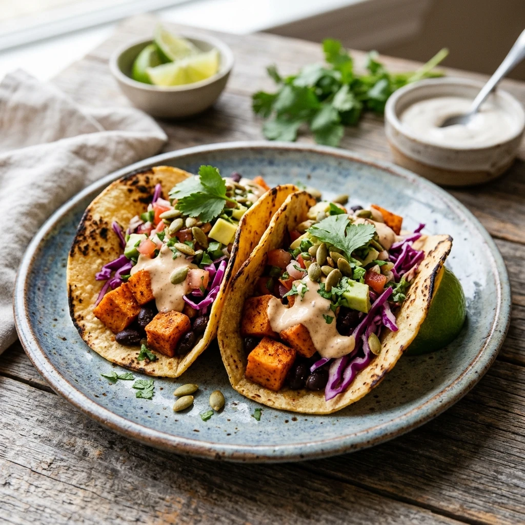 Plant Based Sweet Potato Tacos Vegan Easy 20 Minute Healthy Ultimate Recipe