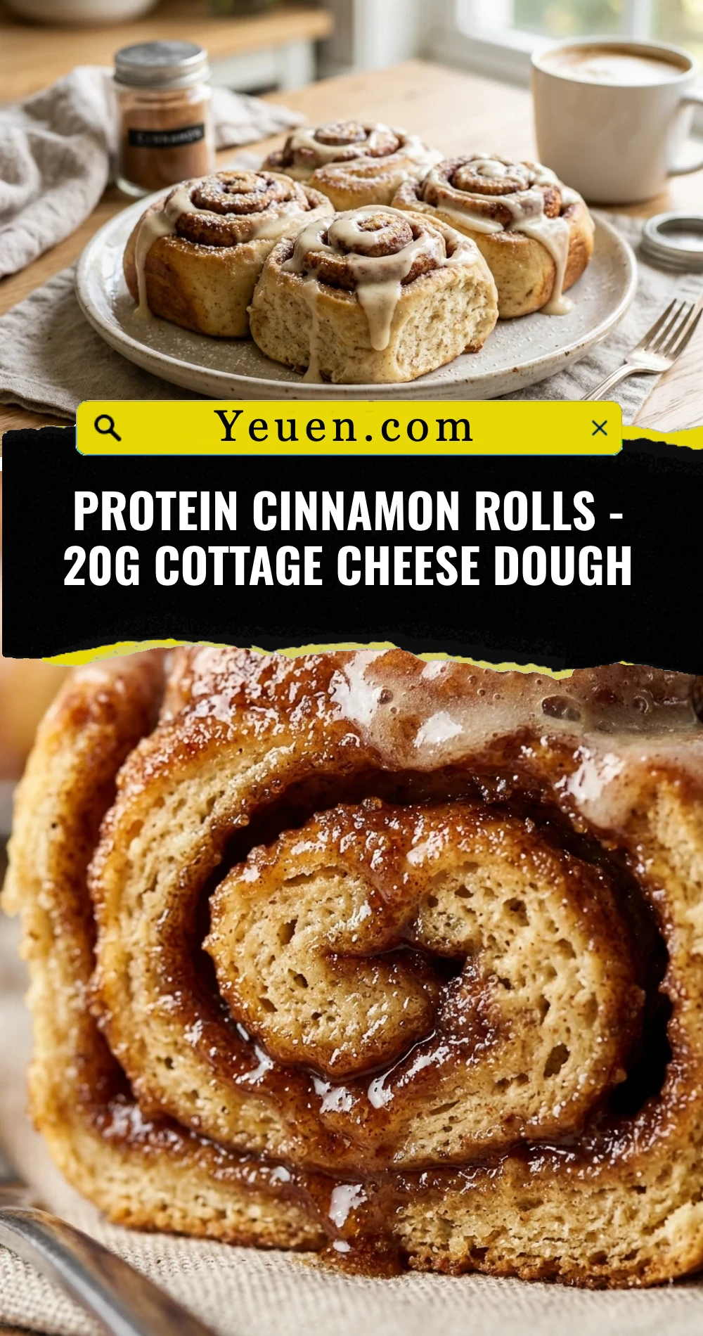 Protein Cinnamon Rolls - 20g Cottage Cheese Dough
