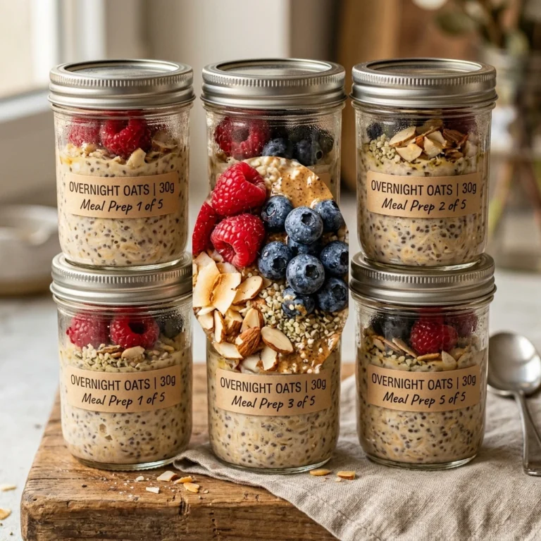 Protein Overnight Oats Meal Prep - 5 Jars 30g Each