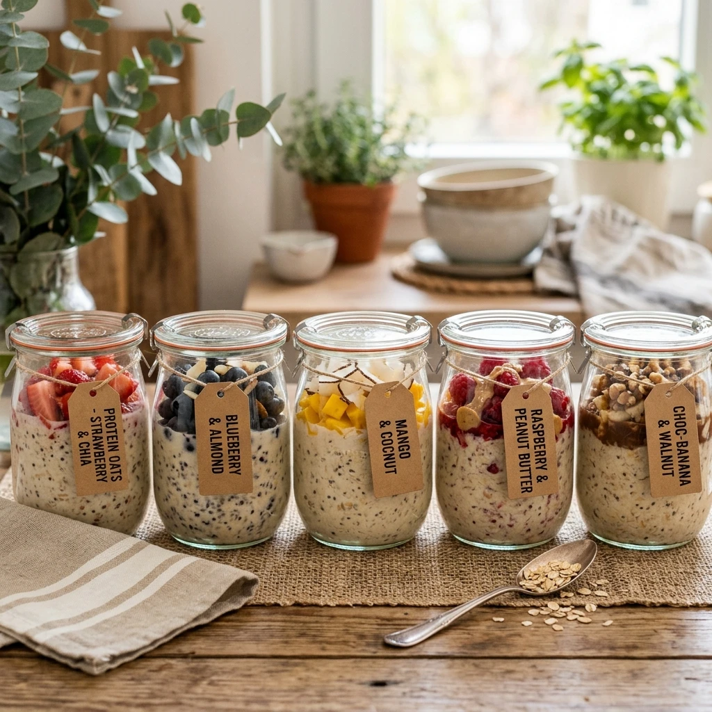 Protein Overnight Oats Meal Prep - 5 Jars 30g Each