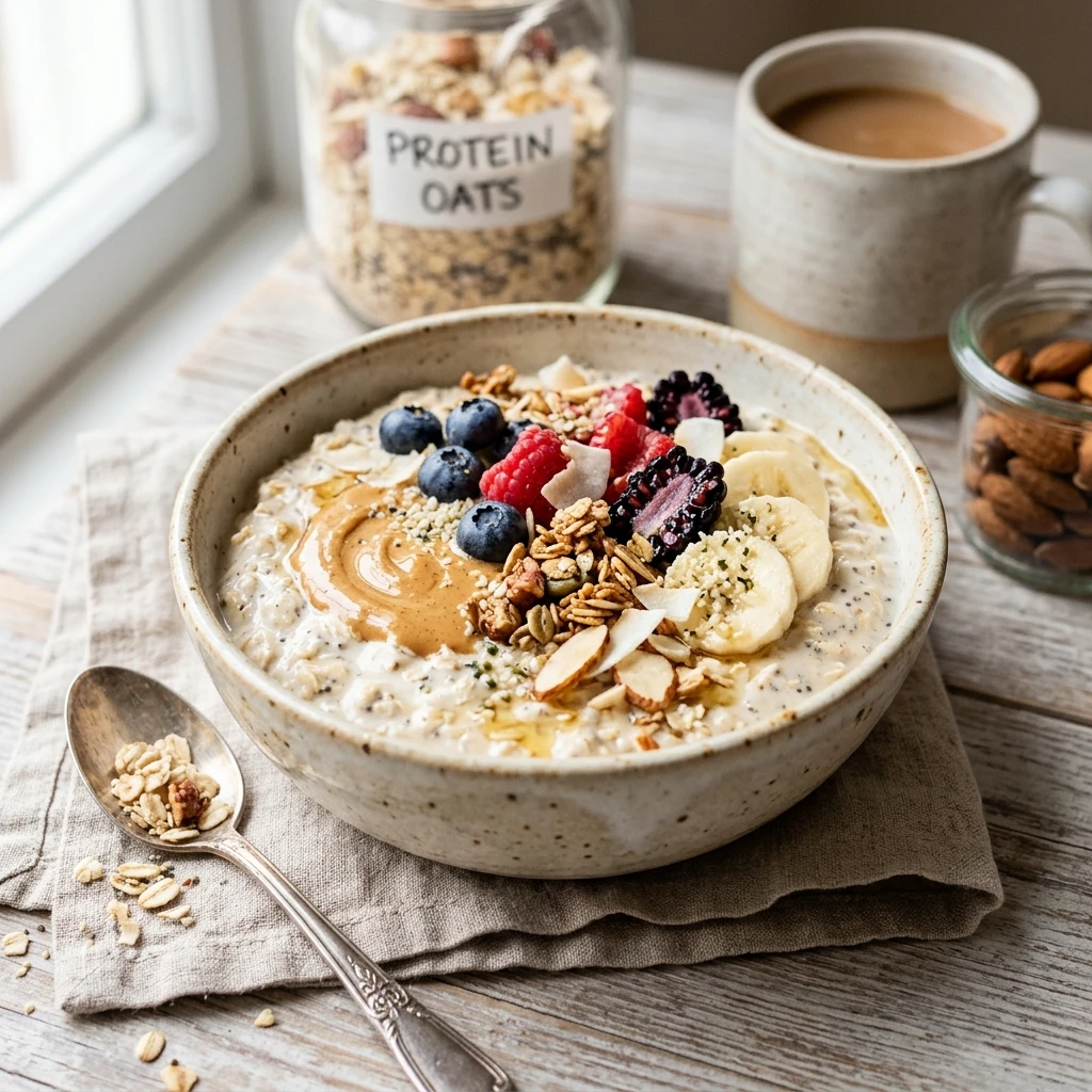 Protein Overnight Oats Vanilla Easy Breakfast Bowl 20g+ Meal Prep